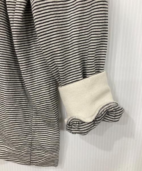 ONC MERINO（オーエヌシーメリノ）ONC MERINO (オーエヌシーメリノ) メリノウールボーダーカットソー ブラック×ホワイト サイズ:表記無しの古着・服飾アイテム