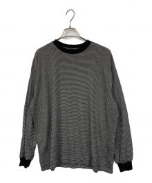 ONC MERINO（オーエヌシーメリノ）の古着「メリノウールボーダーカットソー」｜ブラック