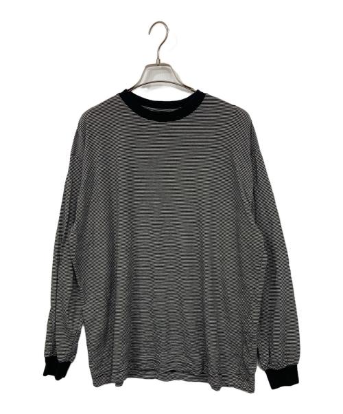 ONC MERINO（オーエヌシーメリノ）ONC MERINO (オーエヌシーメリノ) メリノウールボーダーカットソー ブラック サイズ:表記無しの古着・服飾アイテム