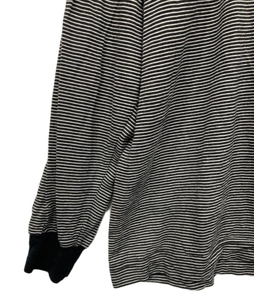 ONC MERINO（オーエヌシーメリノ）ONC MERINO (オーエヌシーメリノ) メリノウールボーダーカットソー ブラック サイズ:表記無しの古着・服飾アイテム