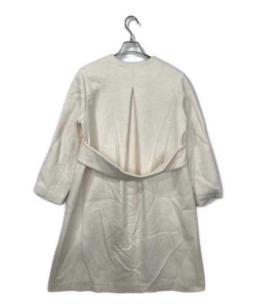 CELFORD（セルフォード）CELFORD (セルフォード) カシミヤ混ノーカラーコート アイボリー サイズ:38の古着・服飾アイテム