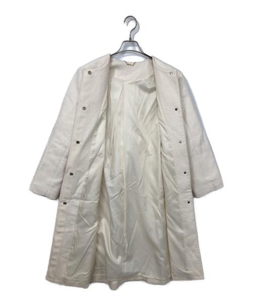 CELFORD（セルフォード）CELFORD (セルフォード) カシミヤ混ノーカラーコート アイボリー サイズ:38の古着・服飾アイテム