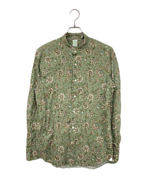 finamore（フィナモレ）Finamore (フィナモレ) リネン混総柄シャツ カーキ サイズ:Mの古着・服飾アイテム