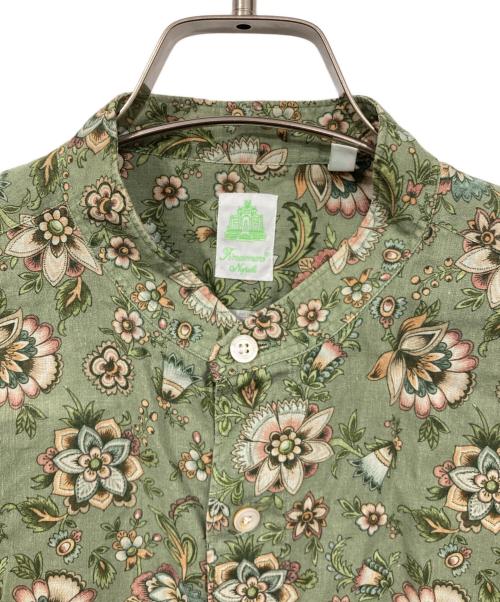 finamore（フィナモレ）Finamore (フィナモレ) リネン混総柄シャツ カーキ サイズ:Mの古着・服飾アイテム