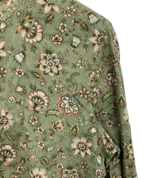 finamore（フィナモレ）Finamore (フィナモレ) リネン混総柄シャツ カーキ サイズ:Mの古着・服飾アイテム