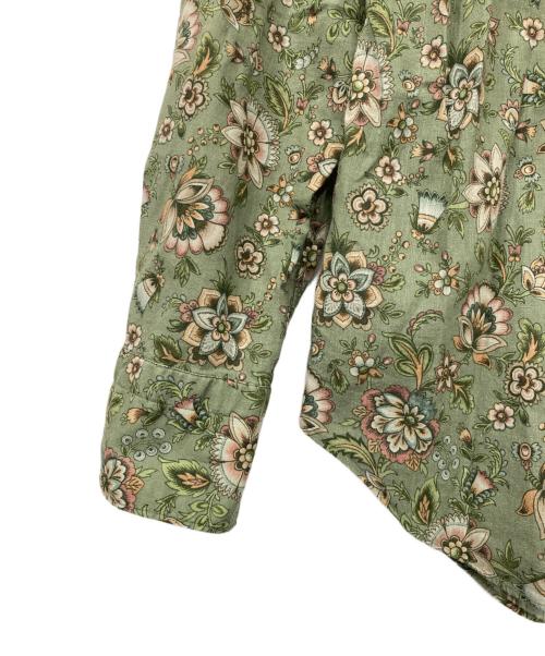 finamore（フィナモレ）Finamore (フィナモレ) リネン混総柄シャツ カーキ サイズ:Mの古着・服飾アイテム