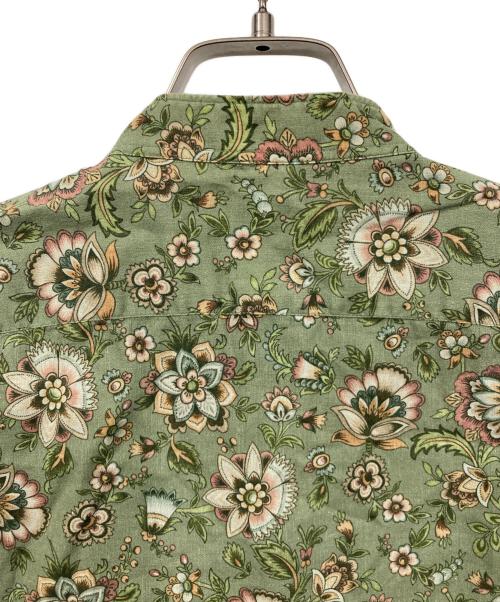 finamore（フィナモレ）Finamore (フィナモレ) リネン混総柄シャツ カーキ サイズ:Mの古着・服飾アイテム