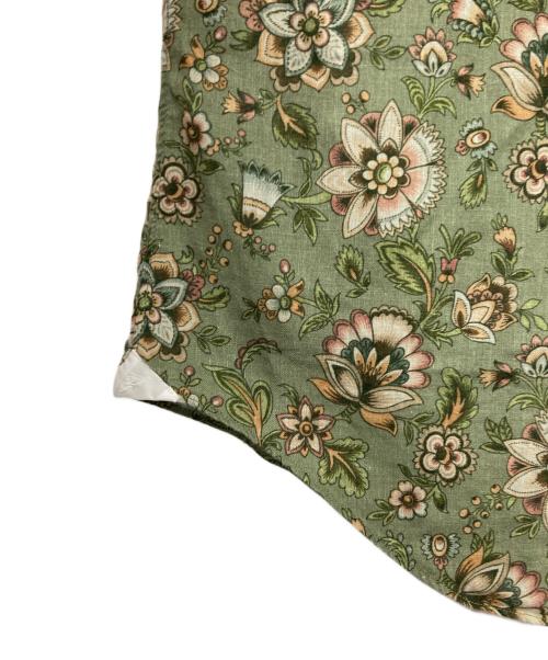 finamore（フィナモレ）Finamore (フィナモレ) リネン混総柄シャツ カーキ サイズ:Mの古着・服飾アイテム