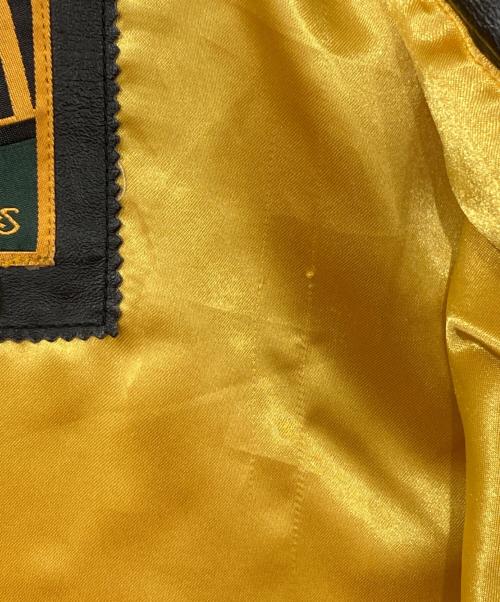 Green bay packers（グリーンベイ・パッカーズ）Green bay packers (グリーンベイ・パッカーズ) レザースタジャン ブラック×グリーン サイズ:Mの古着・服飾アイテム