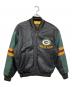 Green bay packers（グリーンベイ・パッカーズ）の古着「レザースタジャン」｜ブラック×グリーン