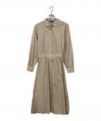 BLUE LABEL CRESTBRIDGEブルーレーベルクレストブリッジ）の古着「レース切替シャツワンピース」｜ベージュ