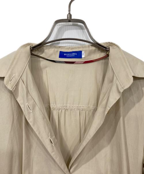 BLUE LABEL CRESTBRIDGE（ブルーレーベルクレストブリッジ）BLUE LABEL CRESTBRIDGE (ブルーレーベルクレストブリッジ) レース切替シャツワンピース ベージュ サイズ:38の古着・服飾アイテム