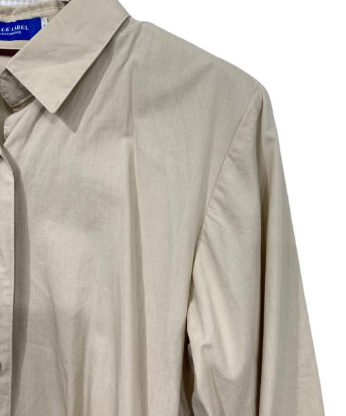 BLUE LABEL CRESTBRIDGE（ブルーレーベルクレストブリッジ）BLUE LABEL CRESTBRIDGE (ブルーレーベルクレストブリッジ) レース切替シャツワンピース ベージュ サイズ:38の古着・服飾アイテム