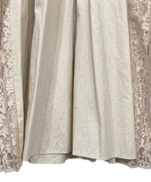 BLUE LABEL CRESTBRIDGE（ブルーレーベルクレストブリッジ）BLUE LABEL CRESTBRIDGE (ブルーレーベルクレストブリッジ) レース切替シャツワンピース ベージュ サイズ:38の古着・服飾アイテム