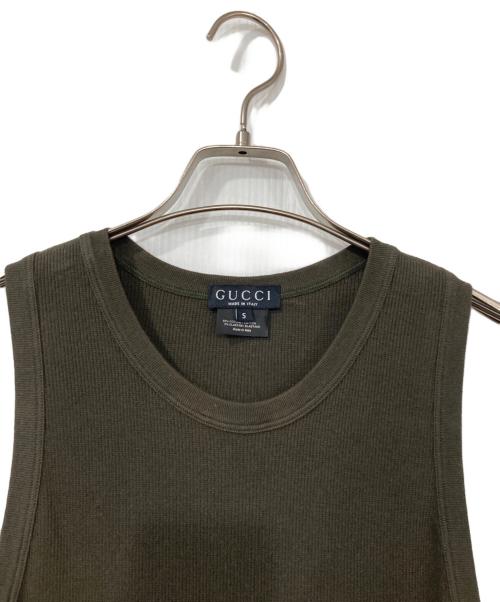 GUCCI（グッチ）GUCCI (グッチ) タンクトップ カーキ サイズ:Sの古着・服飾アイテム