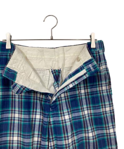 COMME des GARCONS HOMME PLUS（コムデギャルソンオムプリュス）COMME des GARCONS HOMME PLUS (コムデギャルソンオムプリュス) チェックパンツ ブルー×グリーン サイズ:Ｓの古着・服飾アイテム