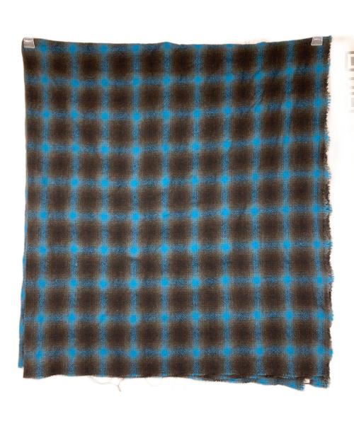 MIHARA YASUHIRO（ミハラヤスヒロ）MIHARA YASUHIRO (ミハラヤスヒロ) チェックストール ブルー×ブラック サイズ:Fの古着・服飾アイテム