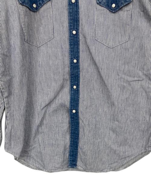 Wrangler（ラングラー）Wrangler (ラングラー) 70’sストライプシャツ インディゴ サイズ:表記無しの古着・服飾アイテム