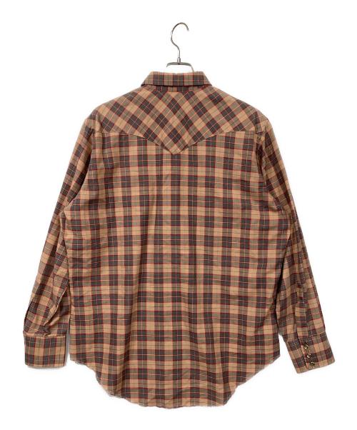 Wrangler（ラングラー）Wrangler (ラングラー) 70’sチェックウエスタンシャツ ブラウン サイズ:SIZE 17 1/2の古着・服飾アイテム