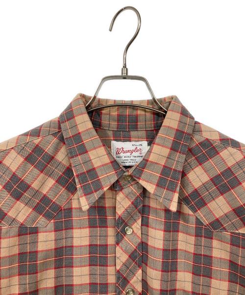 Wrangler（ラングラー）Wrangler (ラングラー) 70’sチェックウエスタンシャツ ブラウン サイズ:SIZE 17 1/2の古着・服飾アイテム