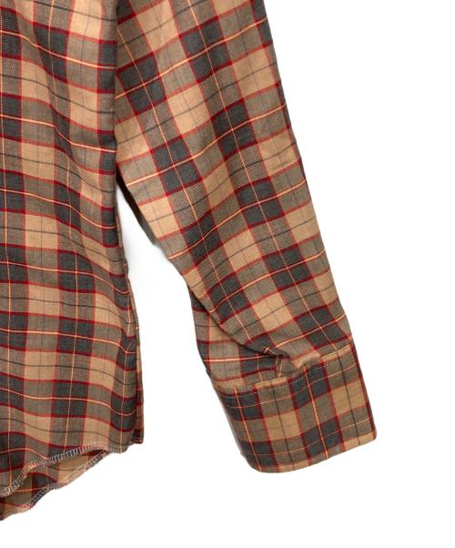 Wrangler（ラングラー）Wrangler (ラングラー) 70’sチェックウエスタンシャツ ブラウン サイズ:SIZE 17 1/2の古着・服飾アイテム