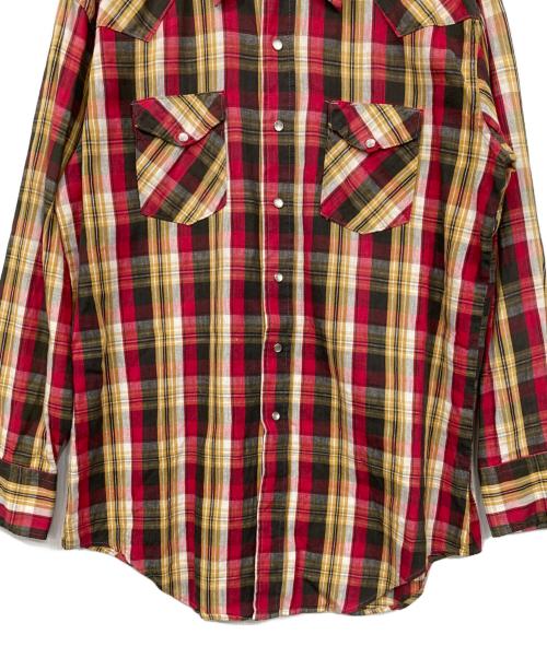 Wrangler（ラングラー）Wrangler (ラングラー) 70’sチェックウエスタンシャツ レッド サイズ:SIZE 17の古着・服飾アイテム