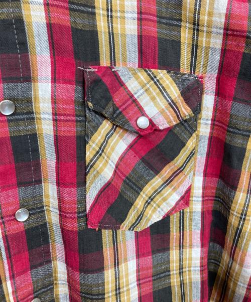 Wrangler（ラングラー）Wrangler (ラングラー) 70’sチェックウエスタンシャツ レッド サイズ:SIZE 17の古着・服飾アイテム