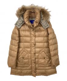BURBERRY BLUE LABEL（バーバリー ブルー レーベル）の古着「フォックスファーダウンコート」｜ベージュ