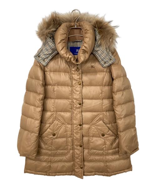 BURBERRY BLUE LABEL（バーバリー ブルー レーベル）BURBERRY BLUE LABEL (バーバリー ブルー レーベル) フォックスファーダウンコート ベージュ サイズ:38の古着・服飾アイテム