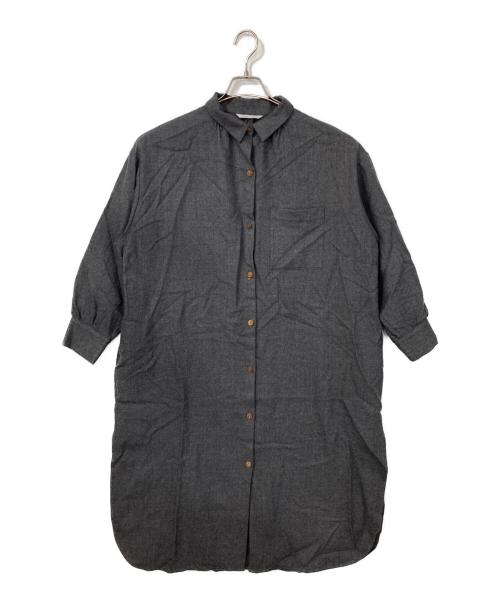 atelier naruse（アトリエナルセ）atelier naruse (アトリエナルセ) wool saxony long shirt グレー サイズ:Fの古着・服飾アイテム