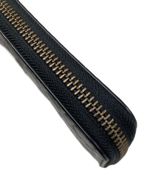 COACH（コーチ）COACH (コーチ) シグネチャースムースレザーアコーディオンジップアラウンドウォレット ブラックの古着・服飾アイテム