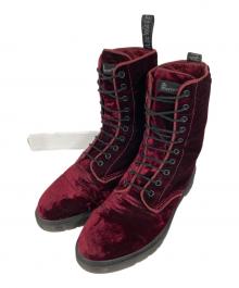 Dr.Martens（ドクターマーチン）の古着「ベロア10ホールブーツ」｜チェリーレッド