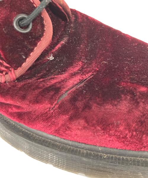 Dr.Martens（ドクターマーチン）Dr.Martens (ドクターマーチン) ベロア10ホールブーツ チェリーレッド サイズ:UK8の古着・服飾アイテム