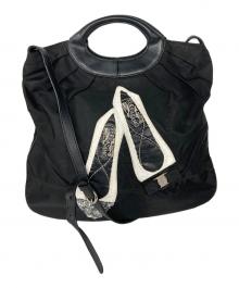 Salvatore Ferragamo（サルヴァトーレ フェラガモ）の古着「パンプスデザインショルダーバッグ」｜ブラック