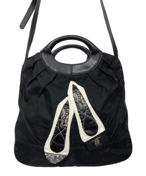 Salvatore Ferragamo（サルヴァトーレ フェラガモ）Salvatore Ferragamo (サルヴァトーレ フェラガモ) パンプスデザインショルダーバッグ ブラックの古着・服飾アイテム