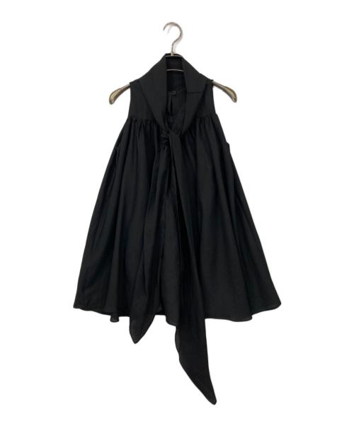 maison celon（メゾンセロン）maison celon (メゾンセロン) chiffon tie blouse ブラック サイズ:Fの古着・服飾アイテム