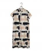 SOEJUソージュ）の古着「ペイント柄ワンピース」｜ベージュ×ブラック