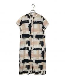 SOEJU（ソージュ）の古着「ペイント柄ワンピース」｜ベージュ×ブラック