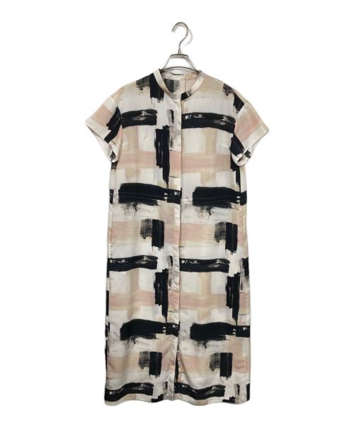 SOEJU（ソージュ）SOEJU (ソージュ) ペイント柄ワンピース ベージュ×ブラック サイズ:表記無しの古着・服飾アイテム