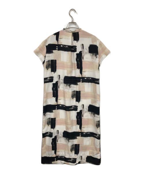 SOEJU（ソージュ）SOEJU (ソージュ) ペイント柄ワンピース ベージュ×ブラック サイズ:表記無しの古着・服飾アイテム