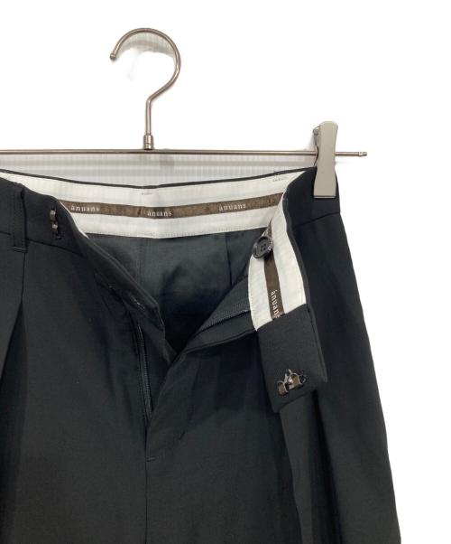 anuans（アニュアンス）anuans (アニュアンス) ツータックワイドパンツ ブラック サイズ:Sの古着・服飾アイテム