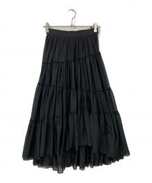 anuans（アニュアンス）の古着「ボリュームティアードオーガンジースカート」｜ブラック