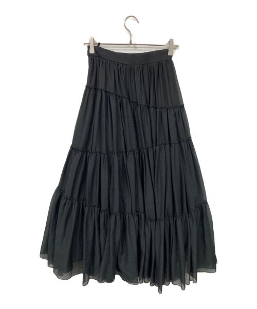 anuans（アニュアンス）anuans (アニュアンス) ボリュームティアードオーガンジースカート ブラック サイズ:Sの古着・服飾アイテム