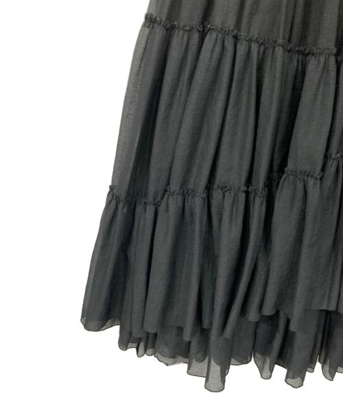 anuans（アニュアンス）anuans (アニュアンス) ボリュームティアードオーガンジースカート ブラック サイズ:Sの古着・服飾アイテム
