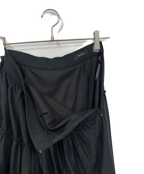 anuans（アニュアンス）anuans (アニュアンス) ボリュームティアードオーガンジースカート ブラック サイズ:Sの古着・服飾アイテム