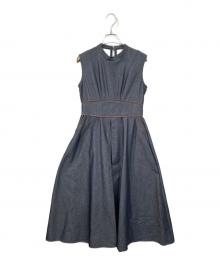 HER LIP TO（ハーリップトゥ）の古着「Trimming Denim Effect Dress」｜インディゴ