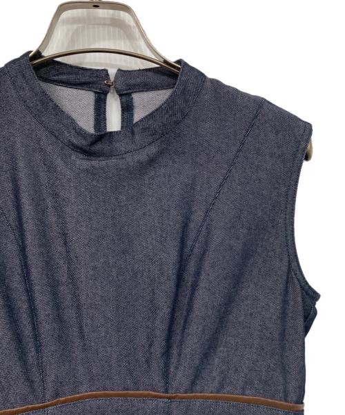 HER LIP TO（ハーリップトゥ）Her lip to (ハーリップトゥ) Trimming Denim Effect Dress インディゴ サイズ:Sの古着・服飾アイテム