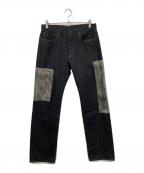 Yohji Yamamoto pour homme×OZONO DENIMヨウジヤマモト プールオム×オオゾノデニム）の古着「パネル ストレートジーンズ」｜インディゴ
