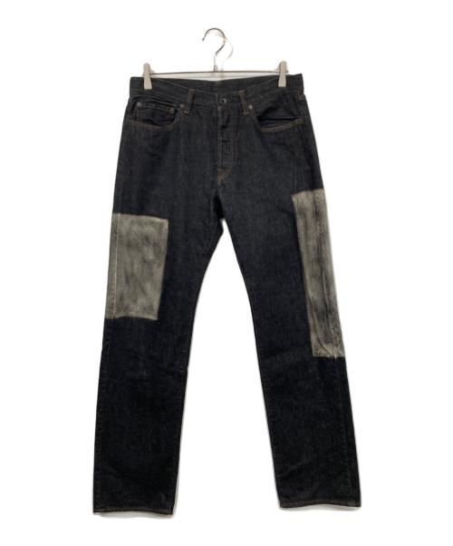 Yohji Yamamoto pour homme（ヨウジヤマモト プールオム）Yohji Yamamoto pour homme (ヨウジヤマモト プールオム) OZONO DENIM (オオゾノデニム) パネル ストレートジーンズ インディゴ サイズ:1の古着・服飾アイテム
