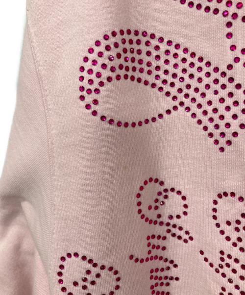 SUPREME（シュプリーム）Supreme (シュプリーム) Rhinestone Zip up Hooded Sweatshirt ピンク サイズ:Lの古着・服飾アイテム